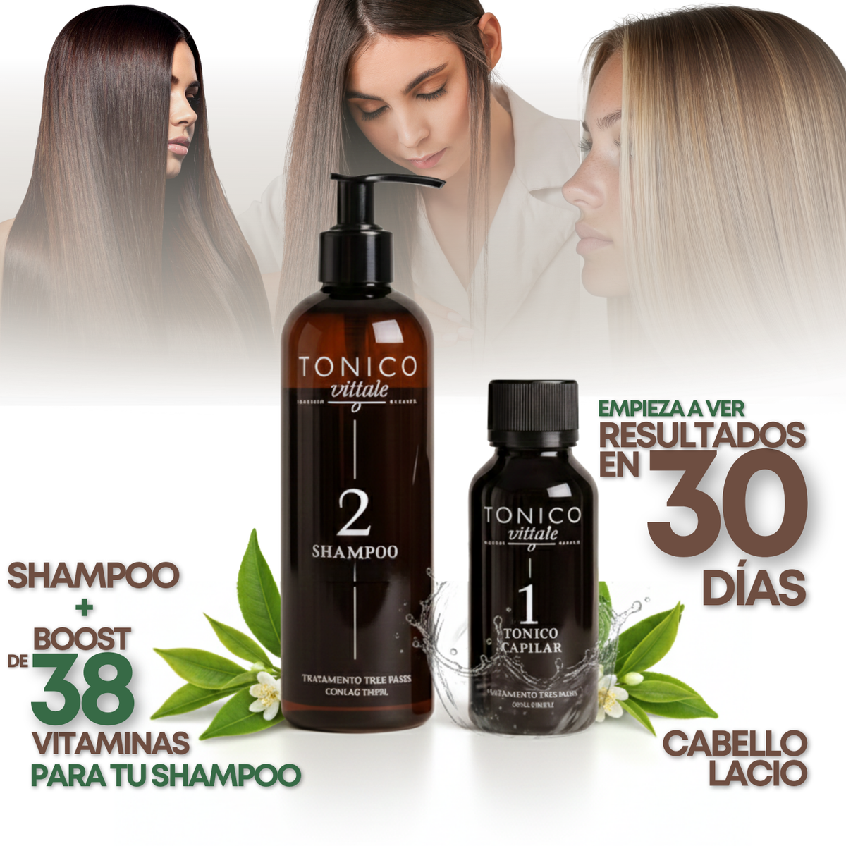Kit Shampoo y Tónico | Incentiva Crecimiento, Fortalecer el Cabello y Mejorar su Apariencia