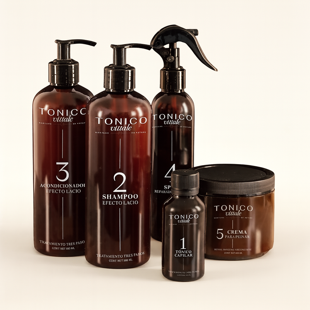 Kit 5 Pasos: Crecimiento + Reparación + Peindabilidad Cabello Rizado